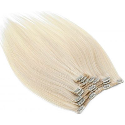 Clip in vlasy k prodlužování 70cm 140g REMY 100% lidské platinová blond – Sleviste.cz