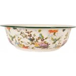 Clayre & Eef Béžová dekorační smaltovaná mísa s květy Vintage 30 x 9 cm 3000 ml – Zboží Dáma