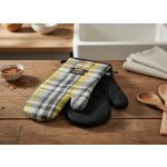 Kuchyňské bavlněné rukavice - chňapky TARTAN žlutá 100% bavlna 19x30 cm Essex – Sleviste.cz