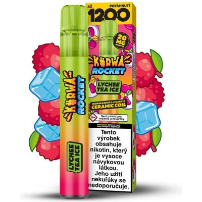 Kurwa Rocket Lychee Tea Ice 20 mg 1 200 potahů – Zboží Dáma
