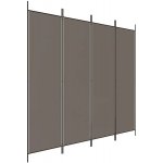 Shumee čtyřdílný paraván antracitový 200 × 200 cm – Zboží Dáma