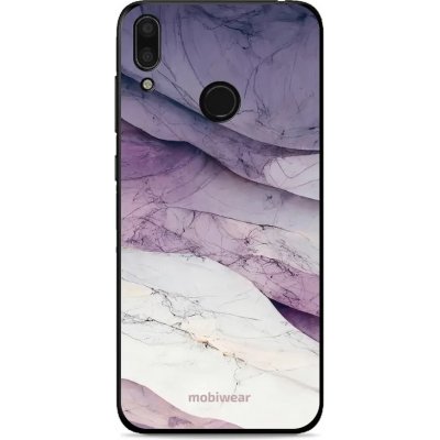 Pouzdro Mobiwear Glossy Huawei Y7 2019 - G028G - Bílý a fialový mramor