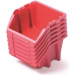PROSPERPLAST Set plastových úložných boxů 6ks BINEER SHORT SET 214x198x238 červený – Hledejceny.cz