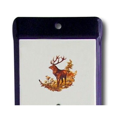 Venkovní teploměr smaltovaný, Modrobílý 860 x 140 mm, Motiv Jelen – Zboží Mobilmania