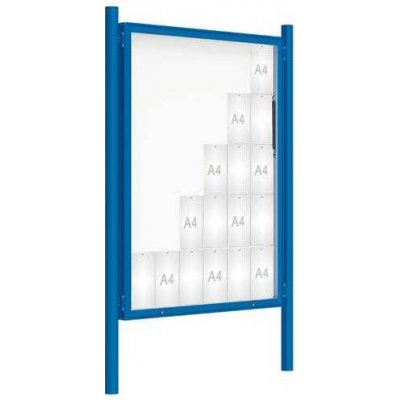PROCITY Venkovní vitrína model 2000 30 x A4, modrá, včetně sloupků | Zboží Auto