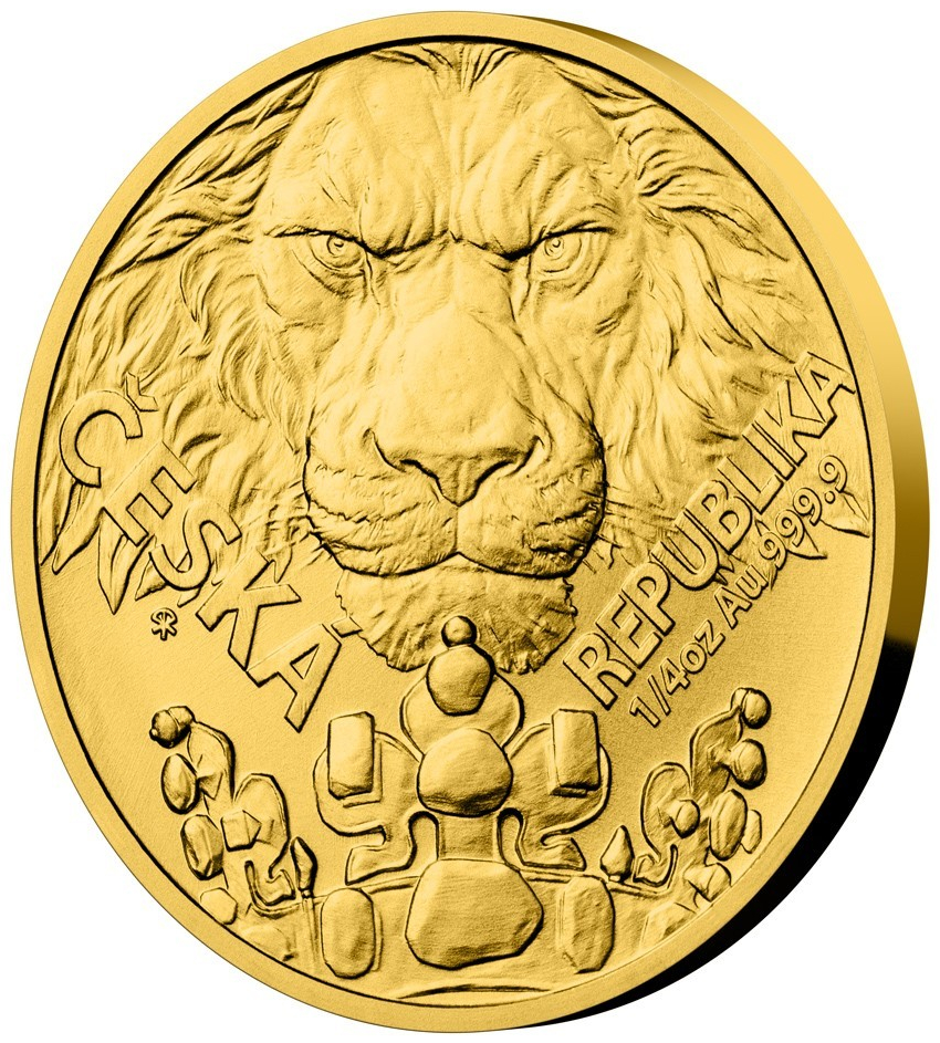 Česká mincovna Zlatá mince Český lev 2023 stand 1/4 oz