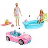 Panenka Barbie Barbie elegantní kabriolet+ bazén se skluzavkou + a Ken