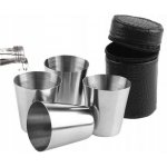 APT cestovní nerezové panáky v koženkovém pouzdře 4ks AG171A – Zboží Dáma