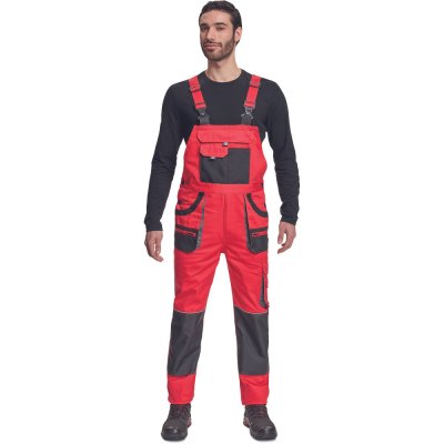 Cerva Pánské pracovní kalhoty s laclem FF HANS - Červená / antracit – Zboží Mobilmania