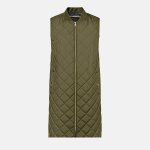 Geox dámská dlouhá prošívaná vesta khaki – Sleviste.cz