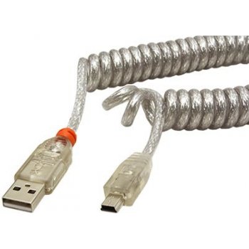 Lindy 31925 USB 2.0 USB A(M) - mini USB 5pin (M), kroucený, 2m