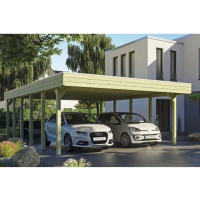 SKAN HOLZ Přístřešek na auto Friesland dvojitý 557 x 860 cm impregnovaný – HobbyKompas.cz