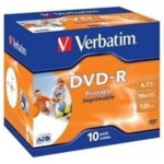 Verbatim DVD-R 4,7GB 16x, printable, plastová krabička, 10ks (43521) – Hledejceny.cz