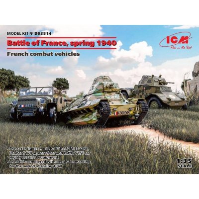 ICM Battle of France 1940 DIORAMA SET FCM36 tank Panhard 178 Laffly V15T DS3514 1:35