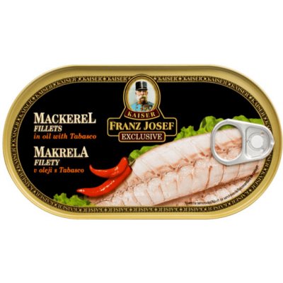 Franz Josef Kaiser Makrela filety v oleji s tabaskem 170 g – Zboží Mobilmania