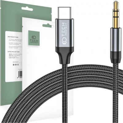 Pouzdro Tech-protect Ultraboost USB-C/mini Jack 3,5mm kabel 100cm černé – Zboží Živě