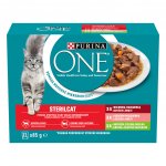 Purina One Sterilcat kuře krůta hovězí losos 40 x 85 g – Sleviste.cz