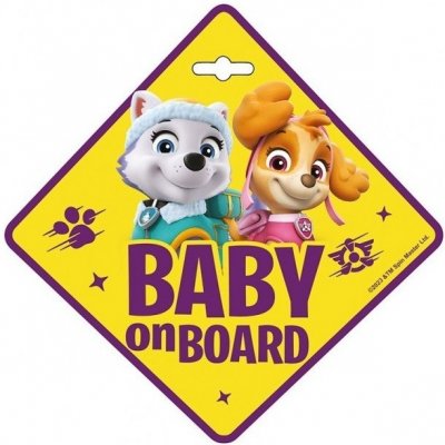 Seven Informační cedulka na přísavku dítě v autě "Baby on board" PAW PATROL, pro holky – Hledejceny.cz