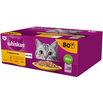 Whiskas 1+ ragú Adult drůbeží výběr v želé 80 x 85 g