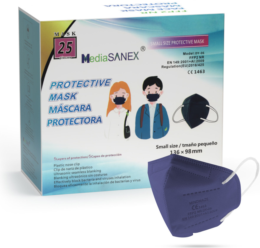 Media Sanex DY06 dětský respirátor FFP2 NR tmavěmodrý 1 ks od 21 Kč