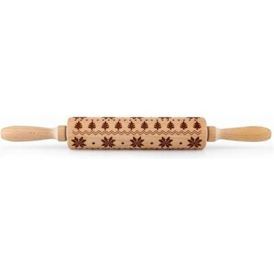 TORO VÁLEČEK DŘEVĚNÝ NA TĚSTO SE VZOREM VLOČKA 19CM_hamashop – Hledejceny.cz
