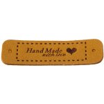 Nášivka HAND MADE 55x15mm umělá kůže Varianta: okrová – Hledejceny.cz