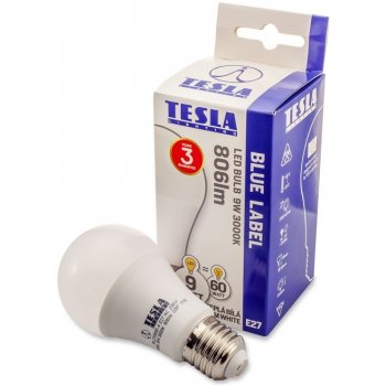 Tesla LED žárovka BULB E27 9W 230V 806lm 25 000h 3000K teplá bílá 220°