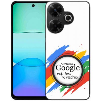 mmCase na Xiaomi Redmi 13 4G/Poco M6 4G - žena ví všechno bílé pozadí – Zboží Živě