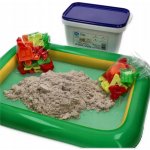 Adam Toys Kinetický písek přírodní 3kg + formičky + pískoviště – Zbozi.Blesk.cz