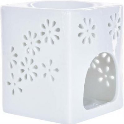 Lumora keramická aroma lampa s perforací bílá krychle s lesklou glazurou – Zbozi.Blesk.cz