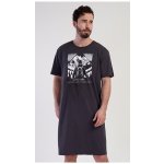 Vienetta Man pánská noční košile s krátkým rukávem Mountain tmavě šedá – Zboží Dáma