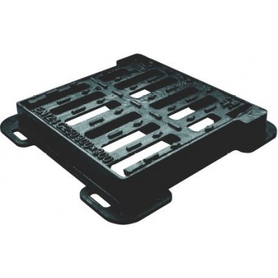 MIDAS Litinová mříž s rámem DN 400 x 400 mm, zatížení do 25 tun , Mondial p6232 – Sleviste.cz