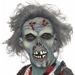 Halloween maska zombie šedá s vlasy – Zboží Dáma