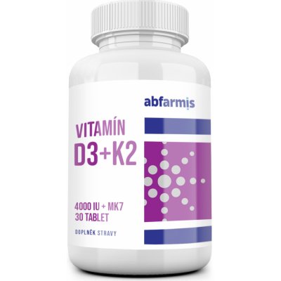 Abfarmis Vitamín D3+K2 4000IU+MK7 30 tablet