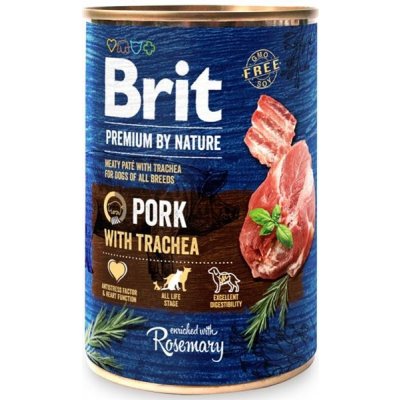 Samohýl Brit Premium by Nature Dog konz. - Pork with Trachea 400 g