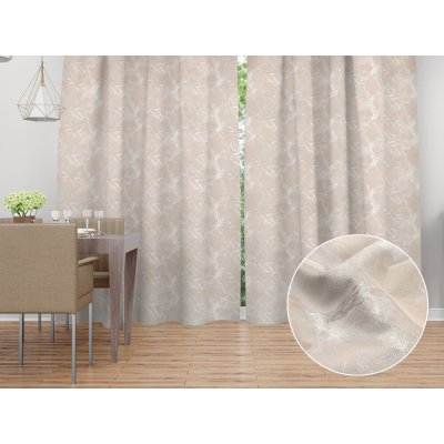 Biante Sametový závěs Isabela IBL-018 Zlatý/kouřový mramor na pudrově béžovém - šířka 270 cm 270x250 cm – Zboží Dáma