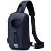 Taška  Bullcaptain taška přes rameno s USB Borgar Modrá 6L BULLCAPTAIN XB0113