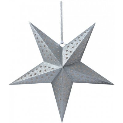 Clayre & Eef Stříbrná závěsná vánoční papírová hvězda L - 60*12*60 cm – Hledejceny.cz