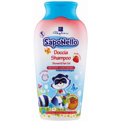 SapoNello dětský sprchový gel a šampon 2v1 s vůní jahod 250 ml – Zboží Mobilmania