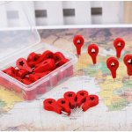 Mapové špendlíky do mapy ze dřeva, 40 ks v balení – Zboží Dáma