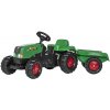 Šlapadlo Rolly Toys Traktor šlapací Rolly Kids zelený set s vlečkou 130x42x39cm