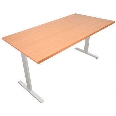 ZLKL Kancelářský stůl 140 x 70 cm bílá podnož / buková deska P00056-8 – Sleviste.cz