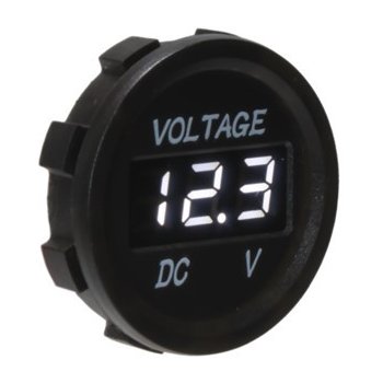 Digitální voltmetr 5-48V bílý (34530w)