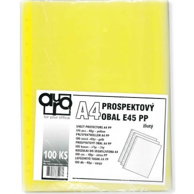 Auro Office E45 - eurofolie A4, 45 µm, PP, žluté, hladké - 100 ks – Hledejceny.cz