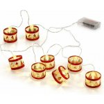 SIRIUS LED světýlka na baterky 1,5 m červené bubínky, teplá bílá, čirý kabel IP20 interiér, 2× AA – Hledejceny.cz