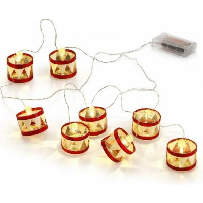 SIRIUS LED světýlka na baterky 1,5 m červené bubínky, teplá bílá, čirý kabel IP20 interiér, 2× AA – Hledejceny.cz