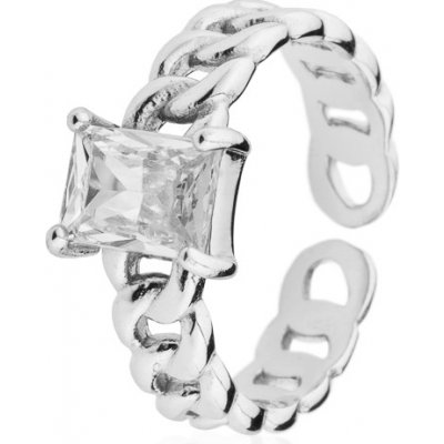 Franco Bene Diamond prsten s bílým kamínkem stříbrný 2900 – Zboží Dáma