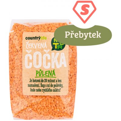 Country Life Čočka červená půlená loupaná 0,5 kg – Hledejceny.cz