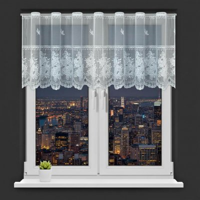 Dekorační vitrážová žakárová záclona RAMSES 70 bílá 300x70 cm (cena za vrchní díl) MyBestHome – Hledejceny.cz