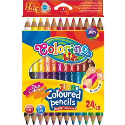 Colorino R51880PTR pastelky trojhranné JUMBO 24 barev 12 pastelek – Zboží Mobilmania